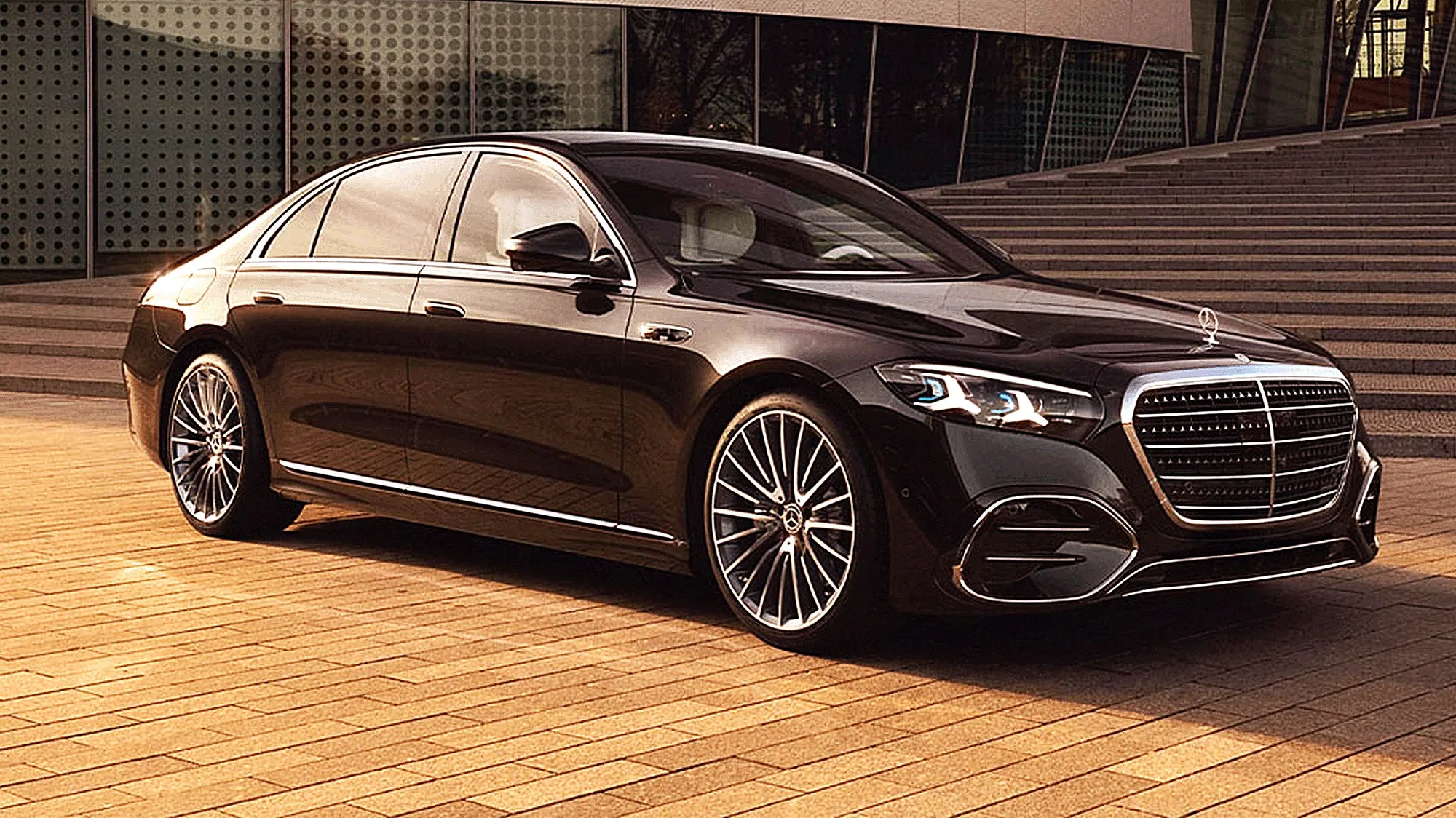 Black Mercedes-Benz S-Class luxury sedan